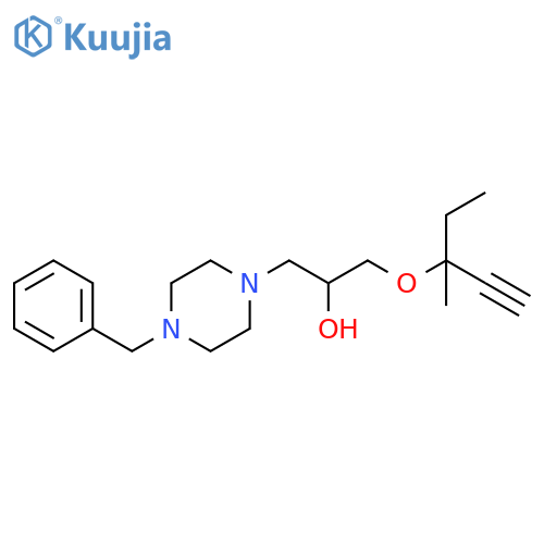 1-(4-benzylpiperazin-1-yl)-3-(3-methylpent-1-yn-3-yl)oxypropan-2-ol structure
