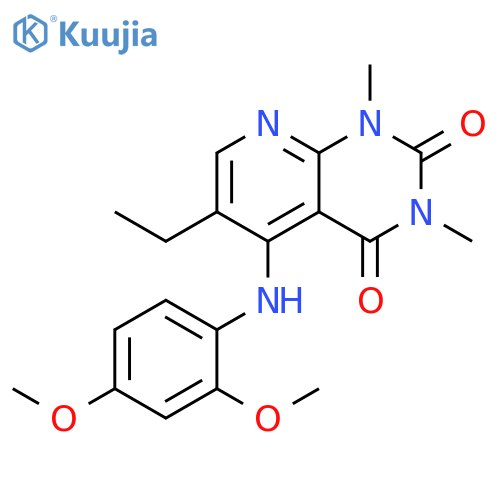 5-(2,4-dimethoxyphenyl)amino-6-ethyl-1,3-dimethyl-1H,2H,3H,4H-pyrido2,3-dpyrimidine-2,4-dione structure