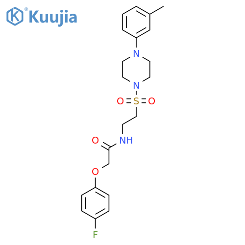 2-(4-fluorophenoxy)-N-(2-{4-(3-methylphenyl)piperazin-1-ylsulfonyl}ethyl)acetamide structure