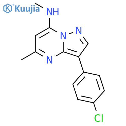 3-(4-chlorophenyl)-N,5-dimethylpyrazolo1,5-apyrimidin-7-amine structure