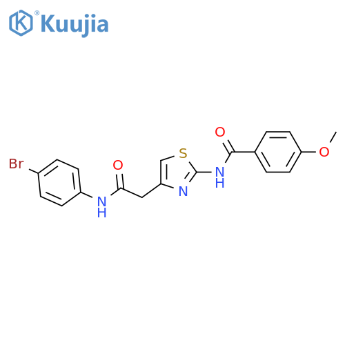 N-(4-{(4-bromophenyl)carbamoylmethyl}-1,3-thiazol-2-yl)-4-methoxybenzamide structure