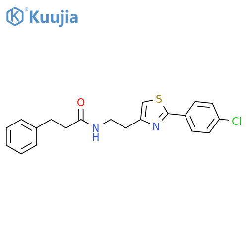 N-{2-2-(4-chlorophenyl)-1,3-thiazol-4-ylethyl}-3-phenylpropanamide structure