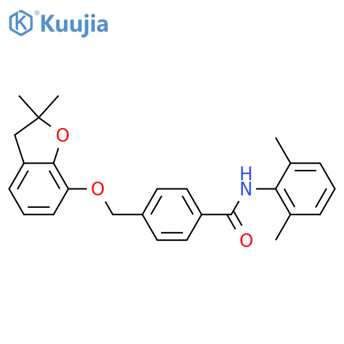 4-{(2,2-dimethyl-2,3-dihydro-1-benzofuran-7-yl)oxymethyl}-N-(2,6-dimethylphenyl)benzamide structure