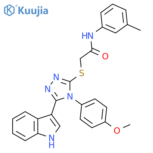 2-{5-(1H-indol-3-yl)-4-(4-methoxyphenyl)-4H-1,2,4-triazol-3-ylsulfanyl}-N-(3-methylphenyl)acetamide structure