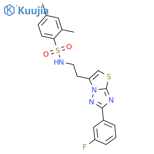 N-{2-2-(3-fluorophenyl)-1,2,4triazolo3,2-b1,3thiazol-6-ylethyl}-2,4-dimethylbenzene-1-sulfonamide structure