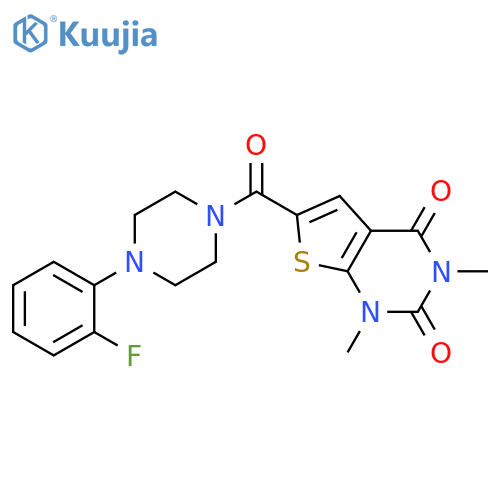 6-4-(2-fluorophenyl)piperazine-1-carbonyl-1,3-dimethyl-1H,2H,3H,4H-thieno2,3-dpyrimidine-2,4-dione structure