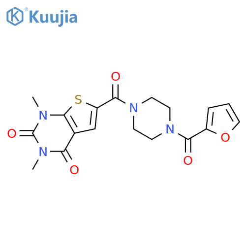 6-4-(furan-2-carbonyl)piperazine-1-carbonyl-1,3-dimethyl-1H,2H,3H,4H-thieno2,3-dpyrimidine-2,4-dione structure