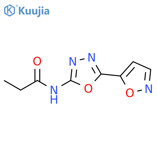 N-5-(1,2-oxazol-5-yl)-1,3,4-oxadiazol-2-ylpropanamide structure