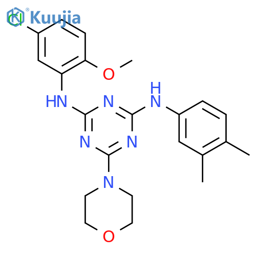 N2-(5-chloro-2-methoxyphenyl)-N4-(3,4-dimethylphenyl)-6-(morpholin-4-yl)-1,3,5-triazine-2,4-diamine structure