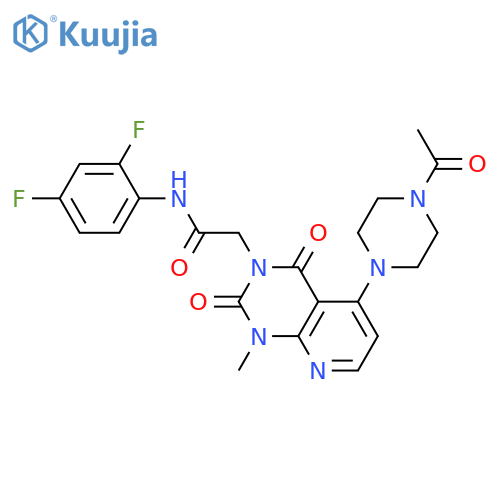 2-5-(4-acetylpiperazin-1-yl)-1-methyl-2,4-dioxo-1H,2H,3H,4H-pyrido2,3-dpyrimidin-3-yl-N-(2,4-difluorophenyl)acetamide structure