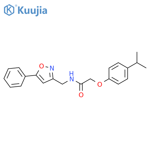 N-(5-phenyl-1,2-oxazol-3-yl)methyl-2-4-(propan-2-yl)phenoxyacetamide structure