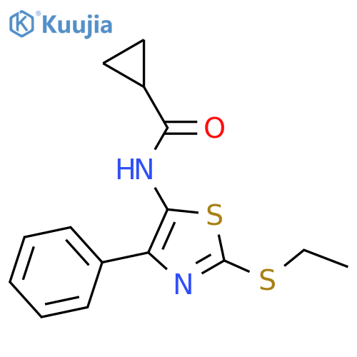 N-2-(ethylsulfanyl)-4-phenyl-1,3-thiazol-5-ylcyclopropanecarboxamide structure