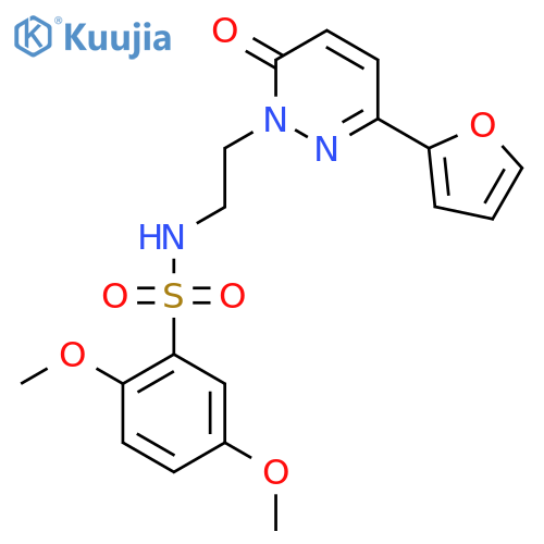 N-{2-3-(furan-2-yl)-6-oxo-1,6-dihydropyridazin-1-ylethyl}-2,5-dimethoxybenzene-1-sulfonamide structure