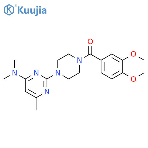 2-4-(3,4-dimethoxybenzoyl)piperazin-1-yl-N,N,6-trimethylpyrimidin-4-amine structure