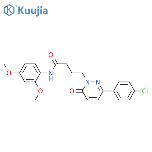 4-3-(4-chlorophenyl)-6-oxo-1,6-dihydropyridazin-1-yl-N-(2,4-dimethoxyphenyl)butanamide structure