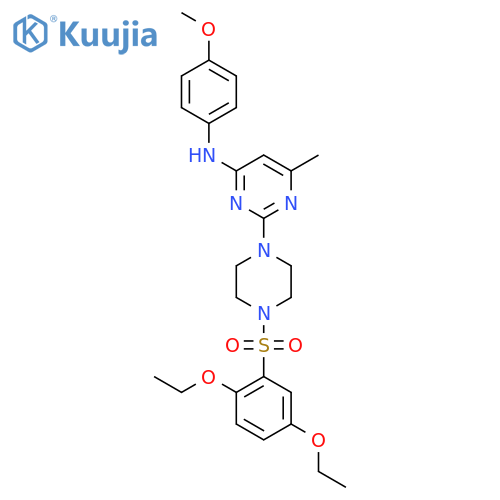 2-4-(2,5-diethoxybenzenesulfonyl)piperazin-1-yl-N-(4-methoxyphenyl)-6-methylpyrimidin-4-amine structure