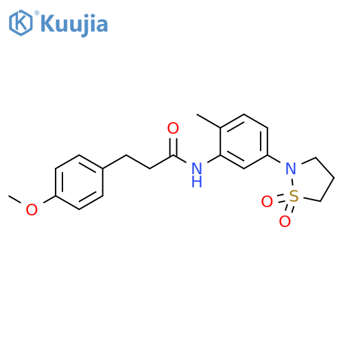 N-5-(1,1-dioxo-1lambda6,2-thiazolidin-2-yl)-2-methylphenyl-3-(4-methoxyphenyl)propanamide structure