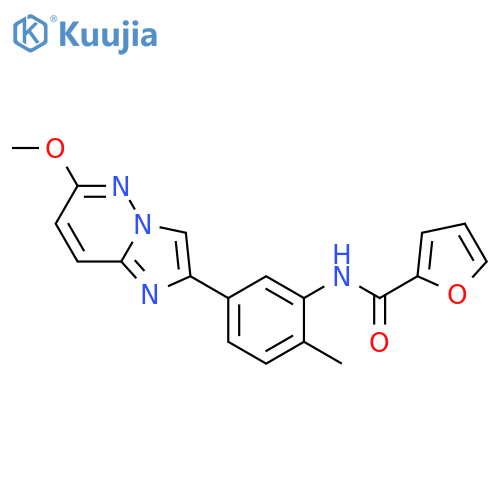 N-(5-{6-methoxyimidazo1,2-bpyridazin-2-yl}-2-methylphenyl)furan-2-carboxamide structure