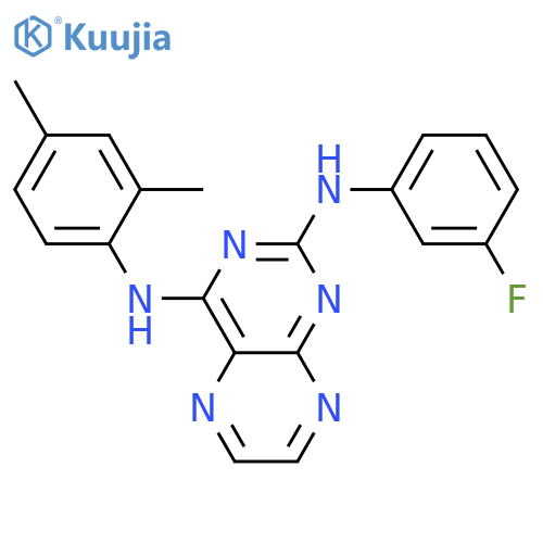 N4-(2,4-dimethylphenyl)-N2-(3-fluorophenyl)pteridine-2,4-diamine structure