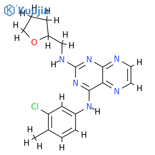 N4-(3-chloro-4-methylphenyl)-N2-(oxolan-2-yl)methylpteridine-2,4-diamine structure