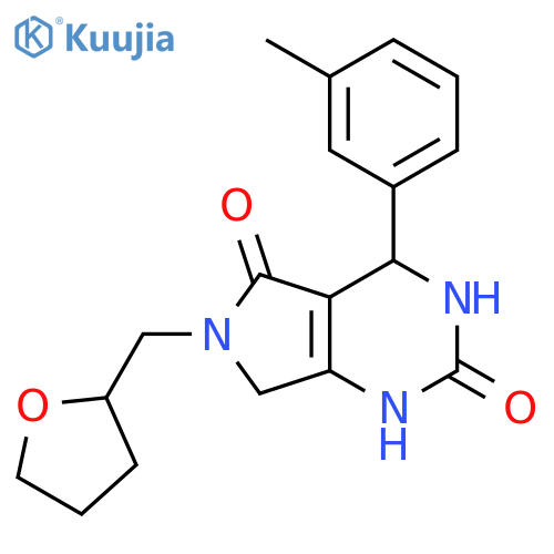 4-(3-methylphenyl)-6-(oxolan-2-yl)methyl-1H,2H,3H,4H,5H,6H,7H-pyrrolo3,4-dpyrimidine-2,5-dione structure
