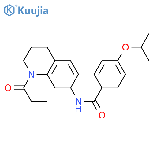 4-(propan-2-yloxy)-N-(1-propanoyl-1,2,3,4-tetrahydroquinolin-7-yl)benzamide structure