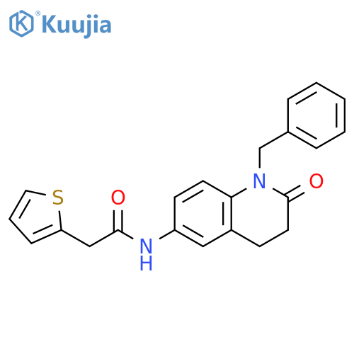 N-(1-benzyl-2-oxo-1,2,3,4-tetrahydroquinolin-6-yl)-2-(thiophen-2-yl)acetamide structure