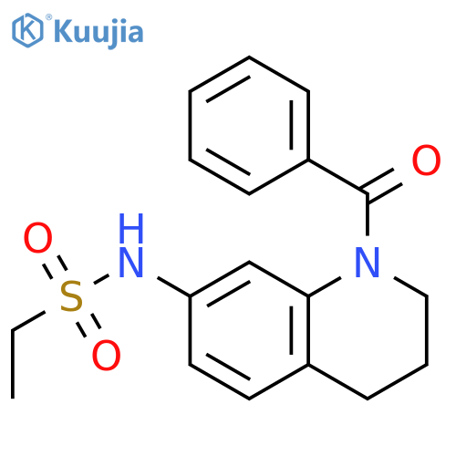 N-(1-benzoyl-1,2,3,4-tetrahydroquinolin-7-yl)ethane-1-sulfonamide structure
