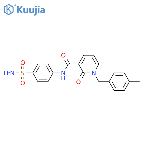 1-(4-methylphenyl)methyl-2-oxo-N-(4-sulfamoylphenyl)-1,2-dihydropyridine-3-carboxamide structure