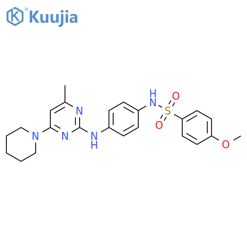 4-methoxy-N-(4-{4-methyl-6-(piperidin-1-yl)pyrimidin-2-ylamino}phenyl)benzene-1-sulfonamide structure