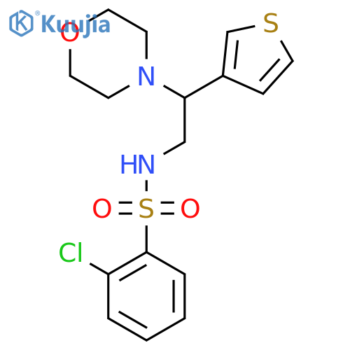 2-chloro-N-2-(morpholin-4-yl)-2-(thiophen-3-yl)ethylbenzene-1-sulfonamide structure