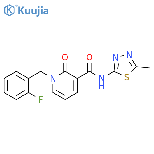 1-(2-fluorophenyl)methyl-N-(5-methyl-1,3,4-thiadiazol-2-yl)-2-oxo-1,2-dihydropyridine-3-carboxamide structure