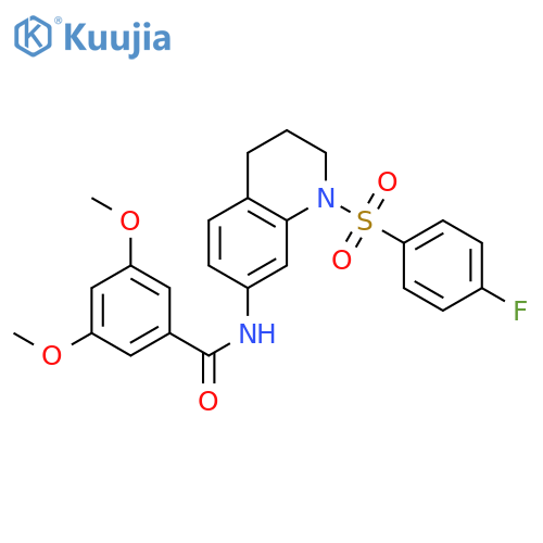 N-1-(4-fluorobenzenesulfonyl)-1,2,3,4-tetrahydroquinolin-7-yl-3,5-dimethoxybenzamide structure