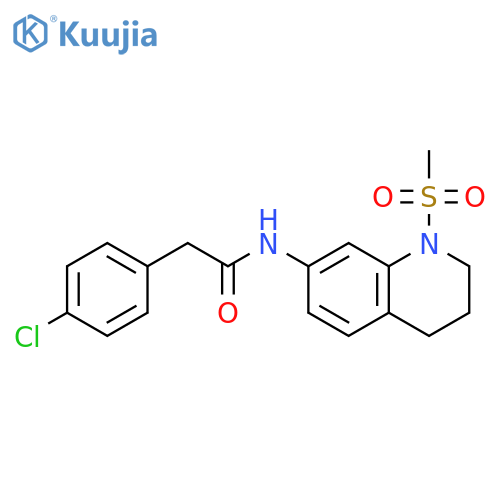 2-(4-chlorophenyl)-N-(1-methanesulfonyl-1,2,3,4-tetrahydroquinolin-7-yl)acetamide structure
