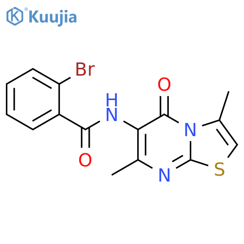 2-bromo-N-{3,7-dimethyl-5-oxo-5H-1,3thiazolo3,2-apyrimidin-6-yl}benzamide structure