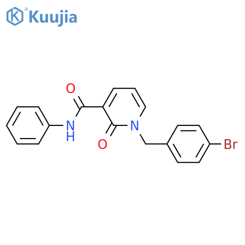 1-(4-bromophenyl)methyl-2-oxo-N-phenyl-1,2-dihydropyridine-3-carboxamide structure