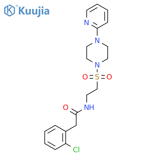 2-(2-chlorophenyl)-N-(2-{4-(pyridin-2-yl)piperazin-1-ylsulfonyl}ethyl)acetamide structure