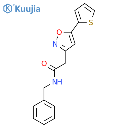 N-benzyl-2-5-(thiophen-2-yl)-1,2-oxazol-3-ylacetamide structure
