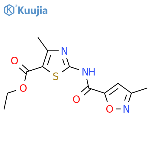 ethyl 4-methyl-2-(3-methyl-1,2-oxazole-5-amido)-1,3-thiazole-5-carboxylate structure
