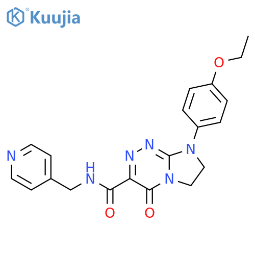 8-(4-ethoxyphenyl)-4-oxo-N-(pyridin-4-yl)methyl-4H,6H,7H,8H-imidazo2,1-c1,2,4triazine-3-carboxamide structure