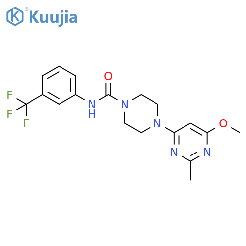 4-(6-methoxy-2-methylpyrimidin-4-yl)-N-3-(trifluoromethyl)phenylpiperazine-1-carboxamide structure