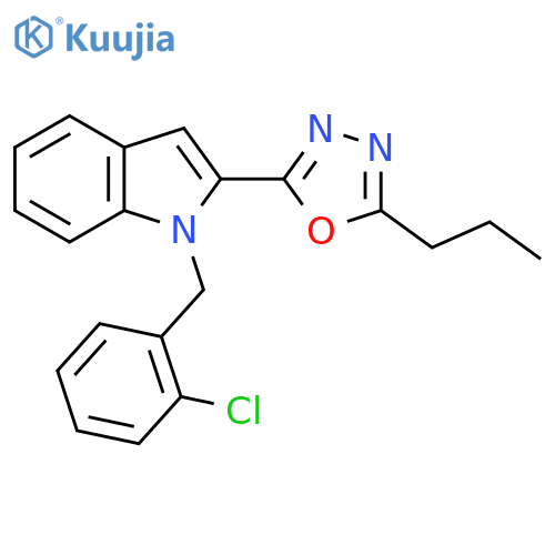 1-(2-chlorophenyl)methyl-2-(5-propyl-1,3,4-oxadiazol-2-yl)-1H-indole structure