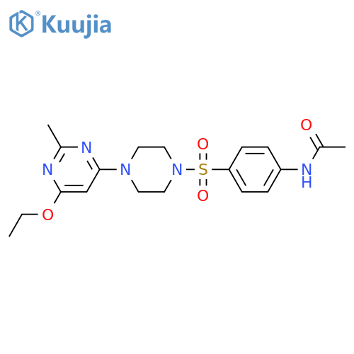 N-(4-{4-(6-ethoxy-2-methylpyrimidin-4-yl)piperazin-1-ylsulfonyl}phenyl)acetamide structure