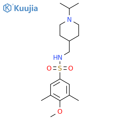 4-methoxy-3,5-dimethyl-N-{1-(propan-2-yl)piperidin-4-ylmethyl}benzene-1-sulfonamide structure