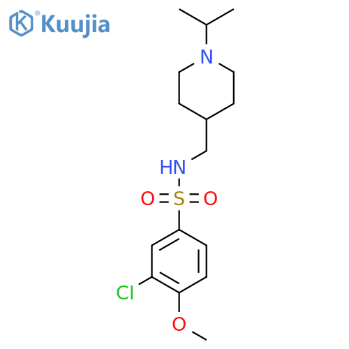 3-chloro-4-methoxy-N-{1-(propan-2-yl)piperidin-4-ylmethyl}benzene-1-sulfonamide structure