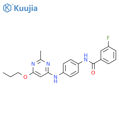 3-fluoro-N-{4-(2-methyl-6-propoxypyrimidin-4-yl)aminophenyl}benzamide structure
