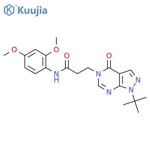 3-{1-tert-butyl-4-oxo-1H,4H,5H-pyrazolo3,4-dpyrimidin-5-yl}-N-(2,4-dimethoxyphenyl)propanamide structure