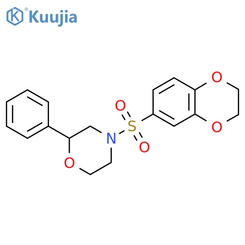 4-(2,3-dihydro-1,4-benzodioxine-6-sulfonyl)-2-phenylmorpholine structure