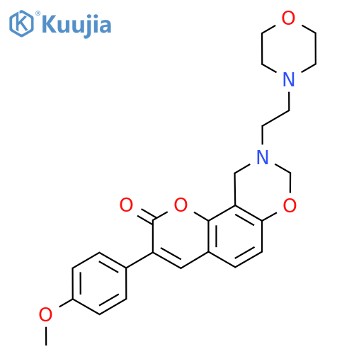 3-(4-methoxyphenyl)-9-2-(morpholin-4-yl)ethyl-2H,8H,9H,10H-chromeno8,7-e1,3oxazin-2-one structure