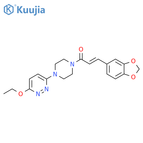 (2E)-3-(2H-1,3-benzodioxol-5-yl)-1-4-(6-ethoxypyridazin-3-yl)piperazin-1-ylprop-2-en-1-one structure